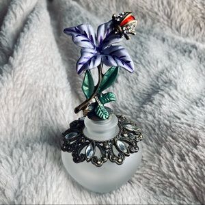 Crystal Pewter Ladybug Flower Perfume Bottle
